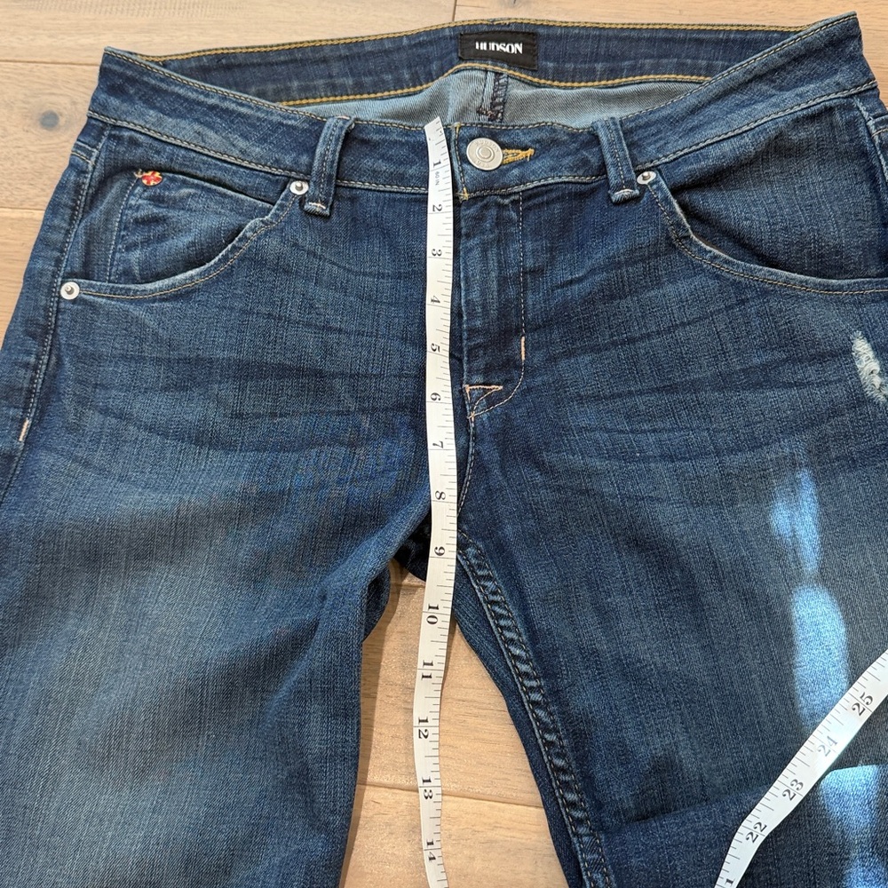 Hudson Bacara crop straight cuffed Jeans Dark Blue Denim - Picture 8 of 8